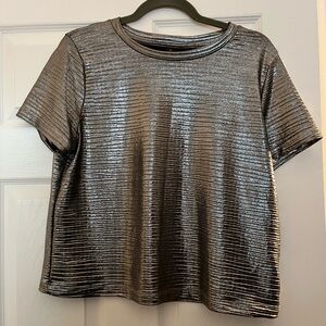 Metallic Silver Women's Top